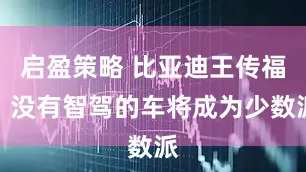 启盈策略 比亚迪王传福：没有智驾的车将成为少数派